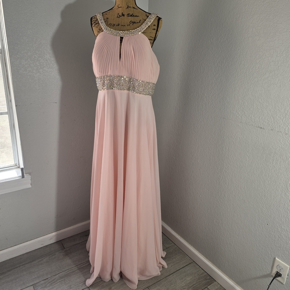 Cindy Dresses & Skirts - Cindy - Chic Blush Maxi Dress with Embellished Waist - Size XXL